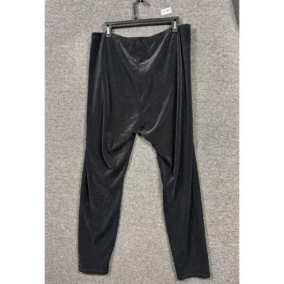 Eileen Fisher Velour Pant Womens Size 1X Black Leggings High Rise Stretch Velvet - Picture 1 of 9